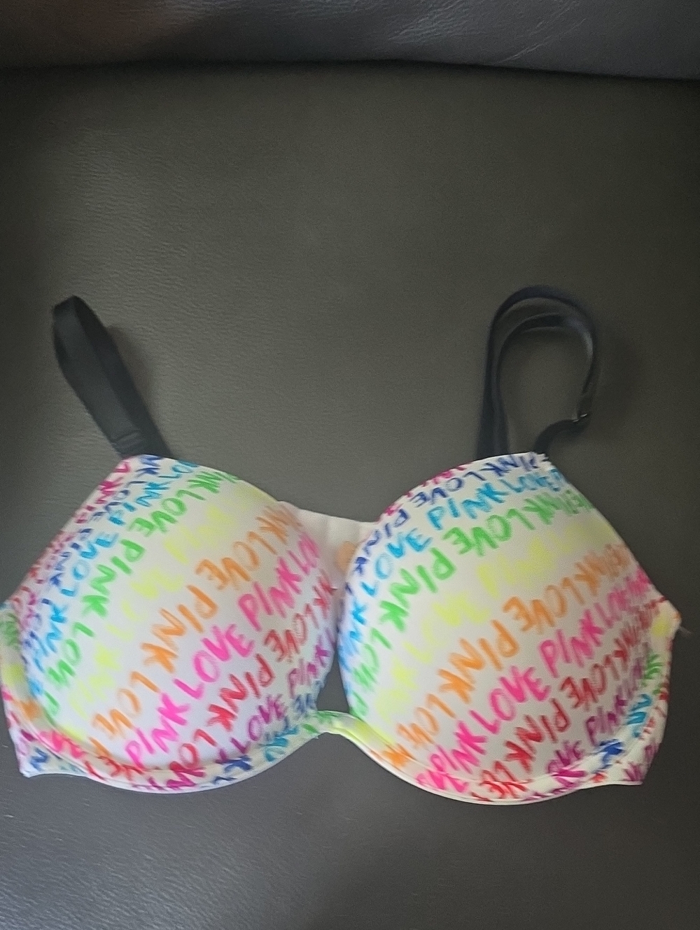 Women's Multicolor 'Love Pink' Printed Push-Up Bra
